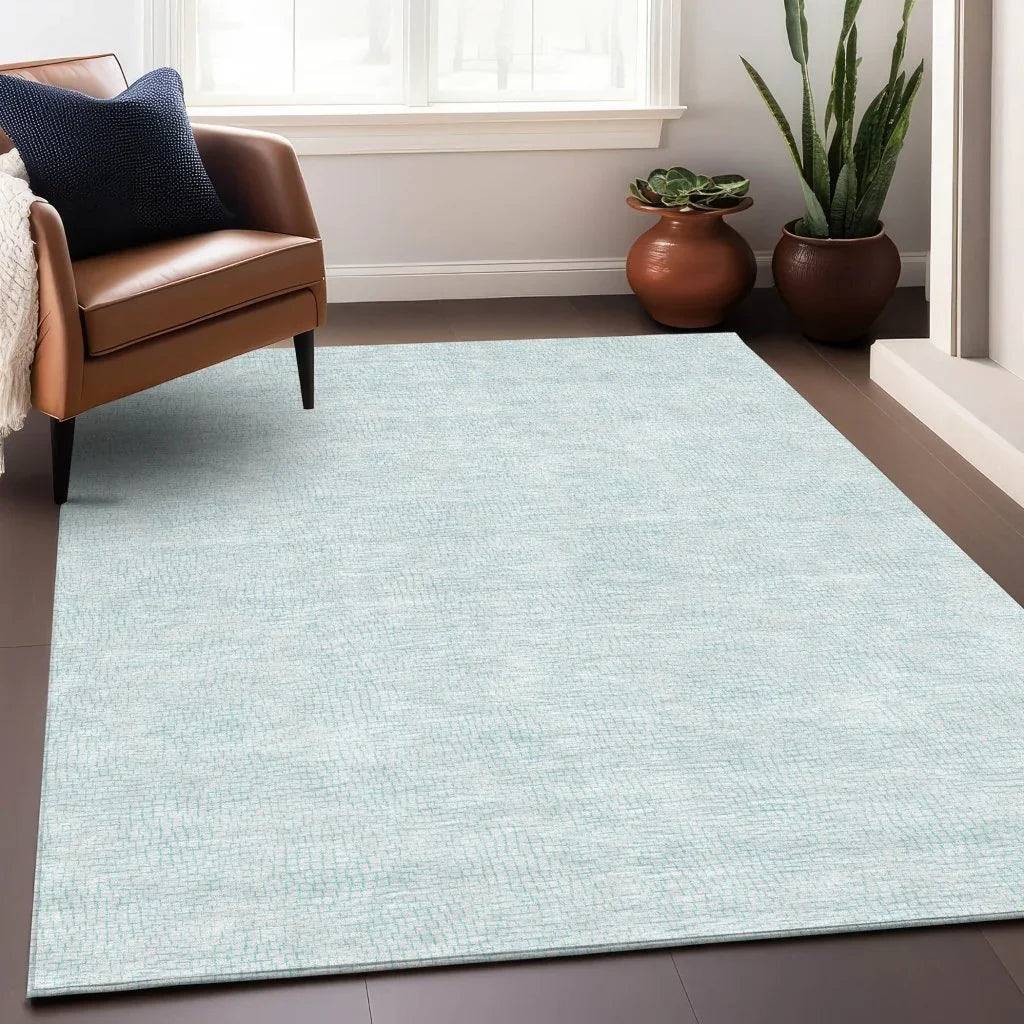 LOOMLAN Rugs Eleya Blue Washable Indoor-Outdoor Rug