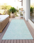 LOOMLAN Rugs Eleya Teal Washable Indoor-Outdoor Rug