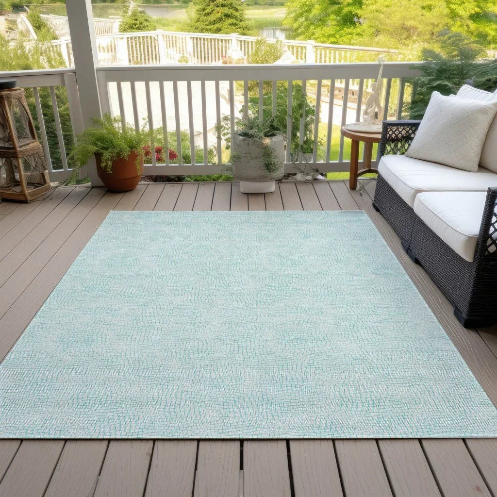 LOOMLAN Rugs Eleya Teal Washable Indoor-Outdoor Rug