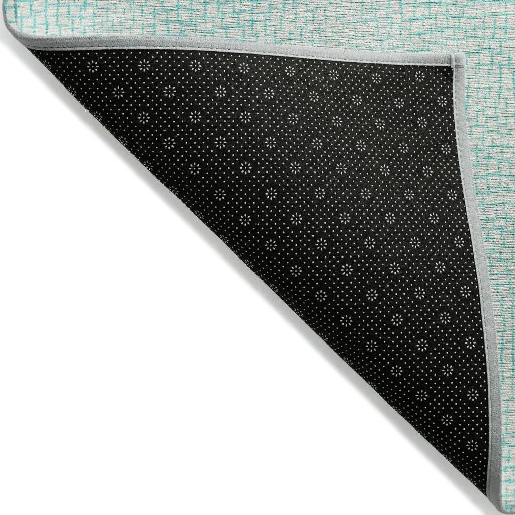 LOOMLAN Rugs Eleya Teal Washable Indoor-Outdoor Rug