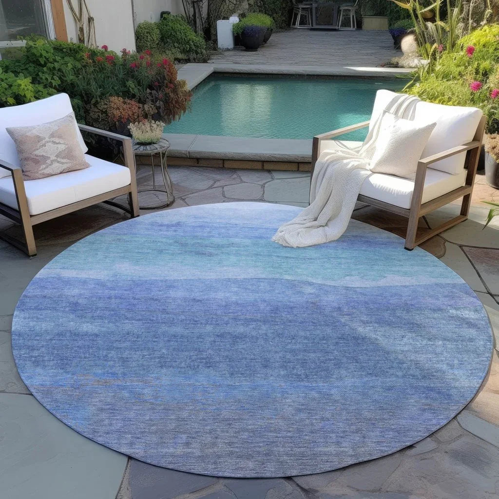 LOOMLAN Rugs Elien Blue Washable Indoor-Outdoor Rug
