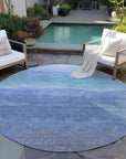 LOOMLAN Rugs Elien Blue Washable Indoor-Outdoor Rug