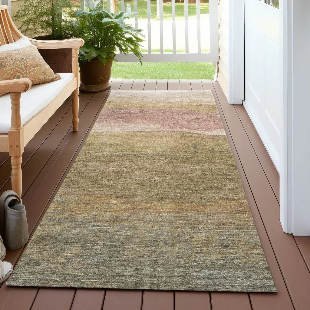 LOOMLAN Rugs Elien Brown Washable Indoor-Outdoor Rug