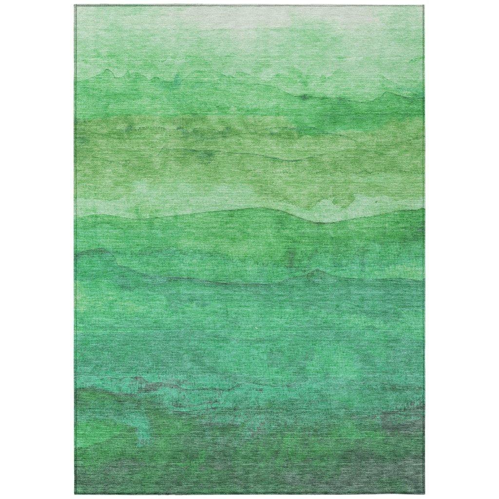LOOMLAN Rugs Elien Green Washable Indoor-Outdoor Rug