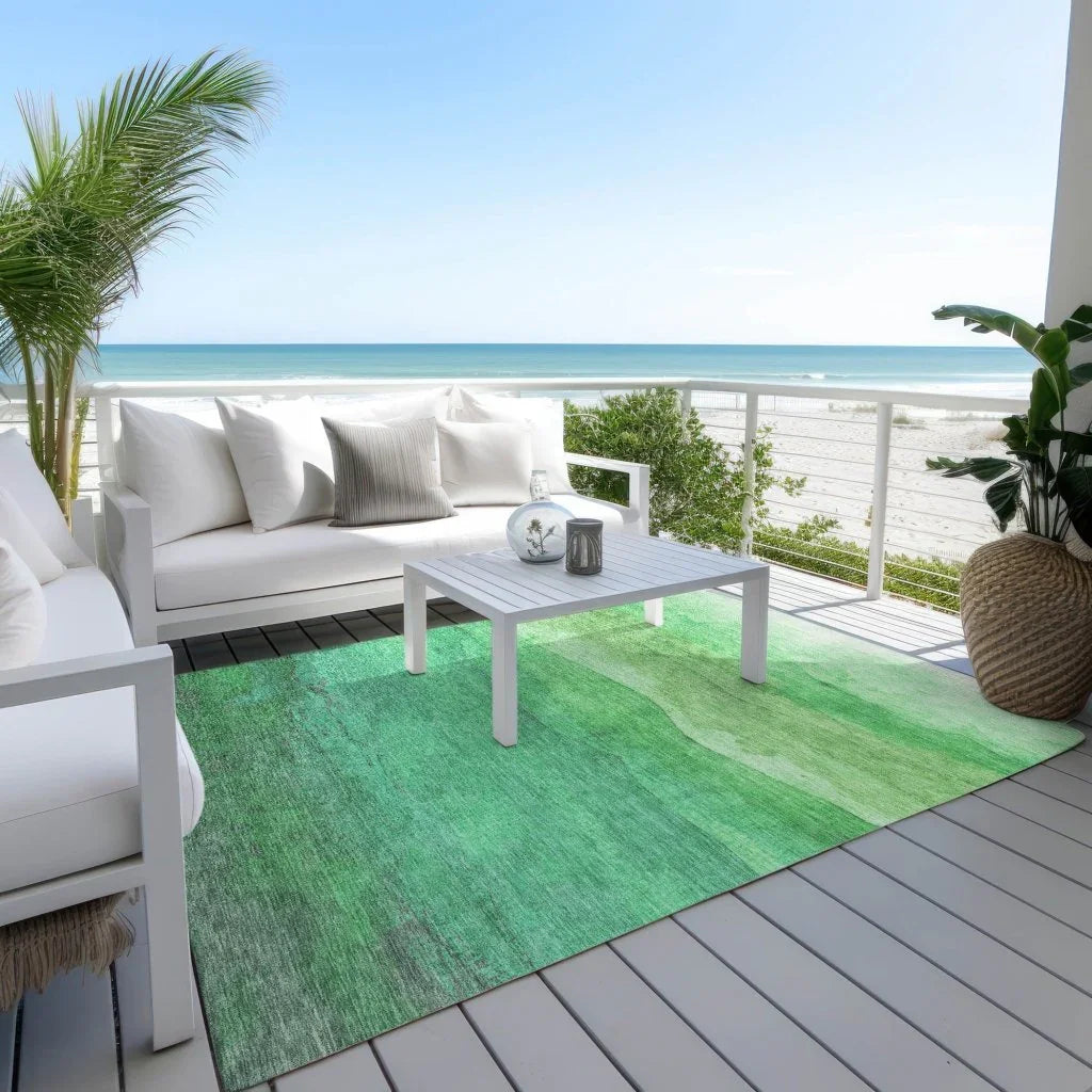 LOOMLAN Rugs Elien Green Washable Indoor-Outdoor Rug