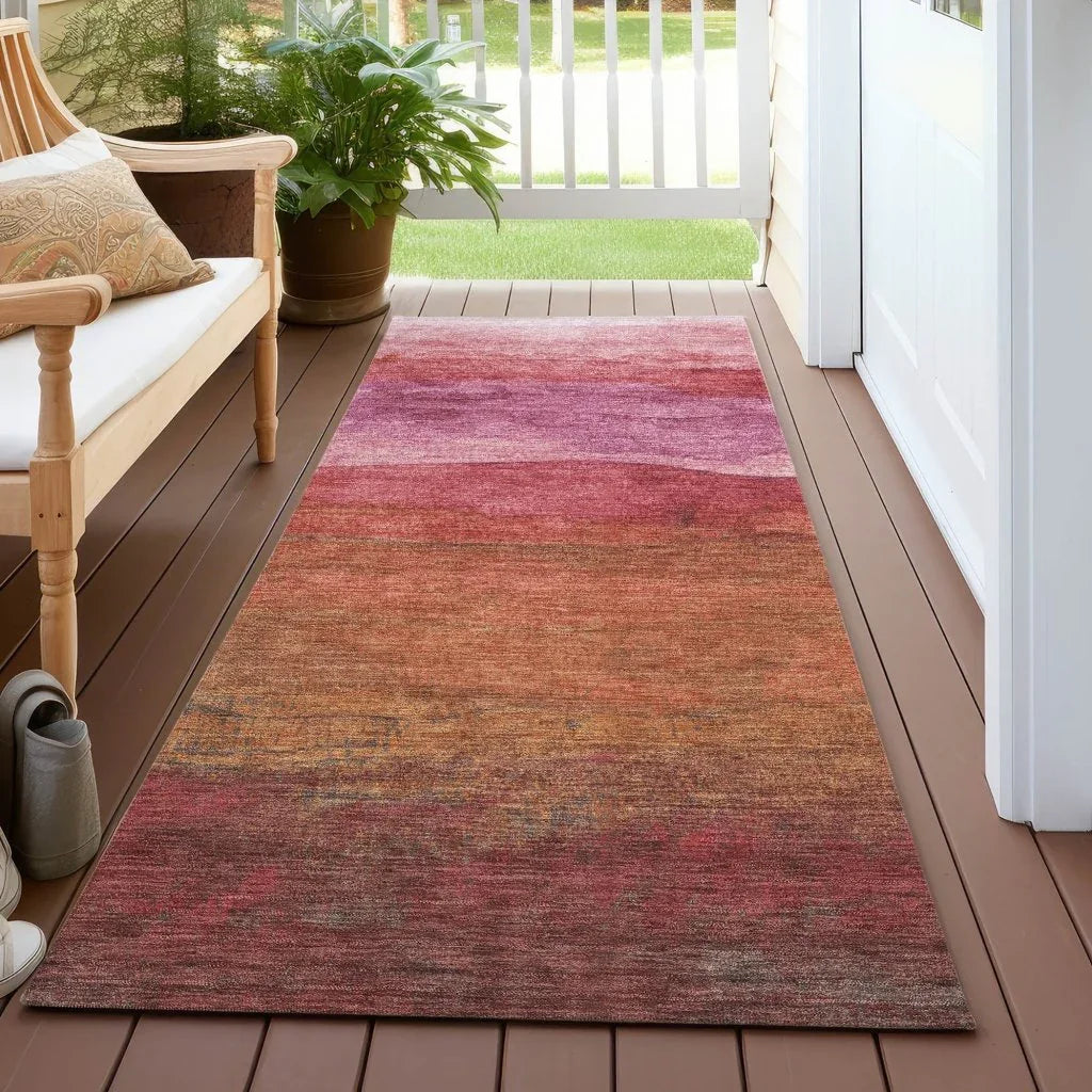 LOOMLAN Rugs Elien Pink Washable Indoor-Outdoor Rug