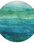 LOOMLAN Rugs Elien Teal Washable Indoor-Outdoor Rug