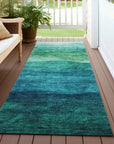 LOOMLAN Rugs Elien Teal Washable Indoor-Outdoor Rug