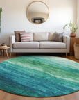 LOOMLAN Rugs Elien Teal Washable Indoor-Outdoor Rug