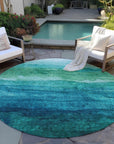 LOOMLAN Rugs Elien Teal Washable Indoor-Outdoor Rug