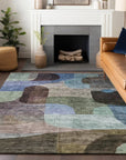 LOOMLAN Rugs Elina Brown Washable Indoor-Outdoor Rug