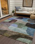 LOOMLAN Rugs Elina Brown Washable Indoor-Outdoor Rug