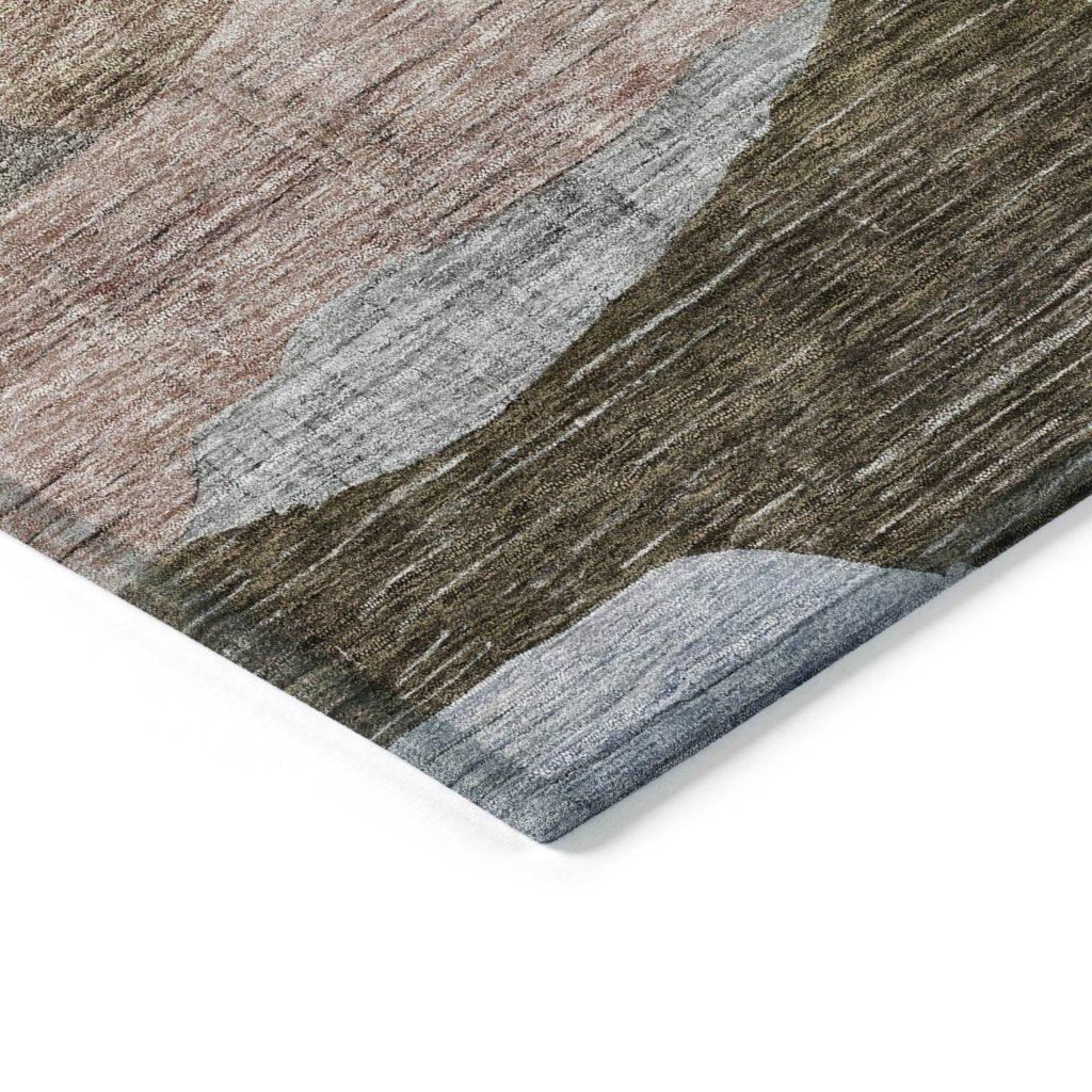 LOOMLAN Rugs Elina Brown Washable Indoor-Outdoor Rug