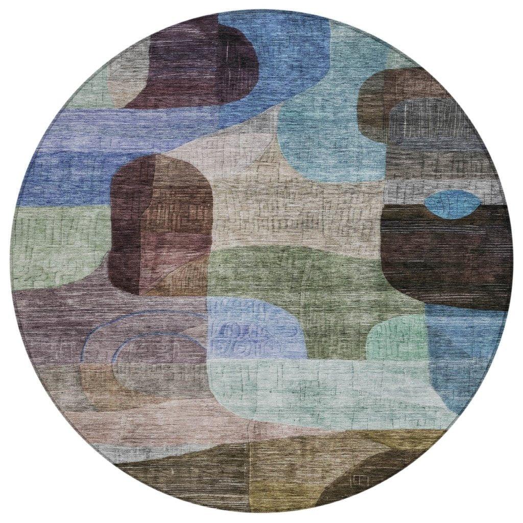 LOOMLAN Rugs Elina Brown Washable Indoor-Outdoor Rug