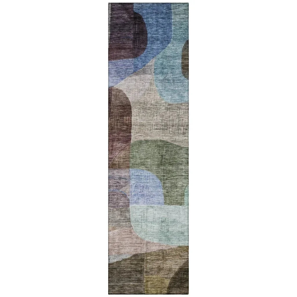 LOOMLAN Rugs Elina Brown Washable Indoor-Outdoor Rug