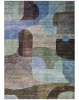 LOOMLAN Rugs Elina Brown Washable Indoor-Outdoor Rug