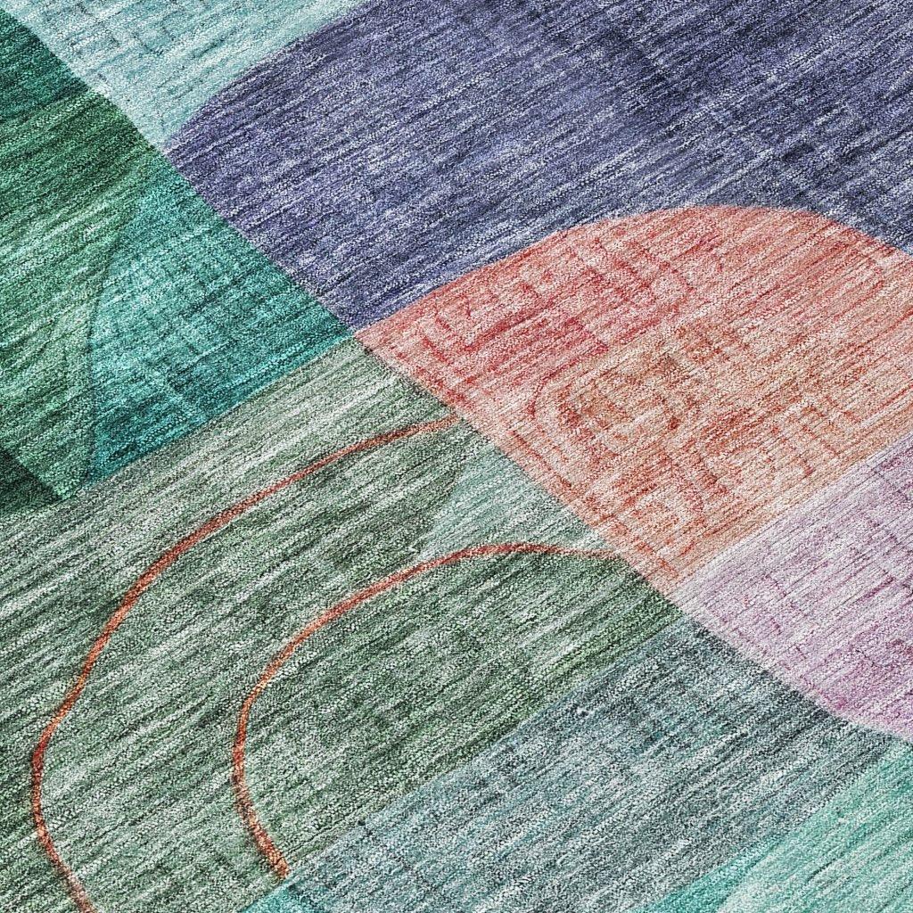 LOOMLAN Rugs Elina Green Washable Indoor-Outdoor Rug