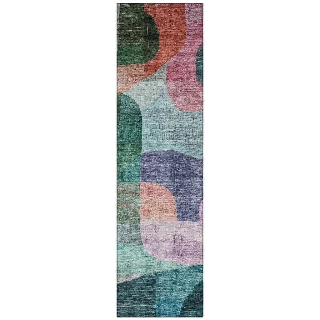 LOOMLAN Rugs Elina Green Washable Indoor-Outdoor Rug