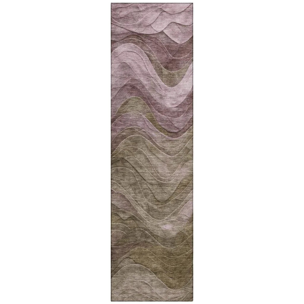 LOOMLAN Rugs Elion Brown Washable Indoor-Outdoor Rug