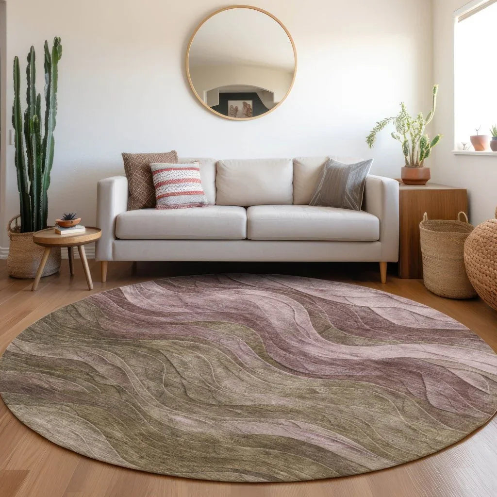 LOOMLAN Rugs Elion Brown Washable Indoor-Outdoor Rug