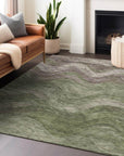 LOOMLAN Rugs Elion Green Washable Indoor-Outdoor Rug