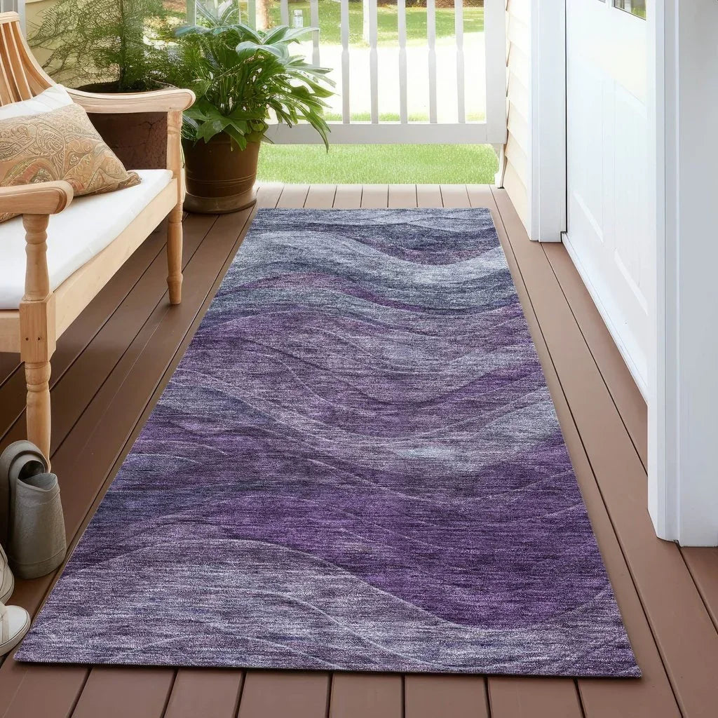 LOOMLAN Rugs Elion Purple Washable Indoor-Outdoor Rug