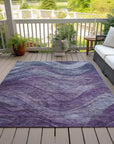 LOOMLAN Rugs Elion Purple Washable Indoor-Outdoor Rug