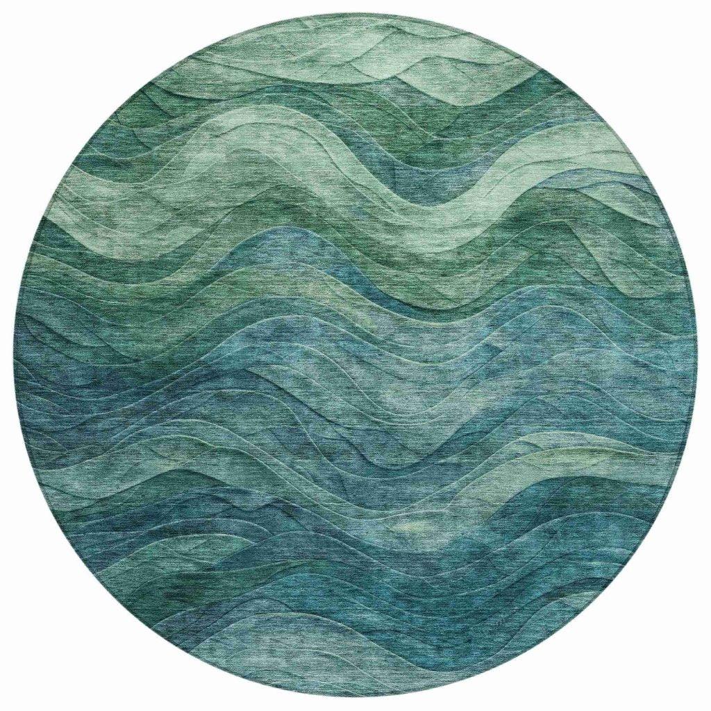 LOOMLAN Rugs Elion Teal Washable Indoor-Outdoor Rug