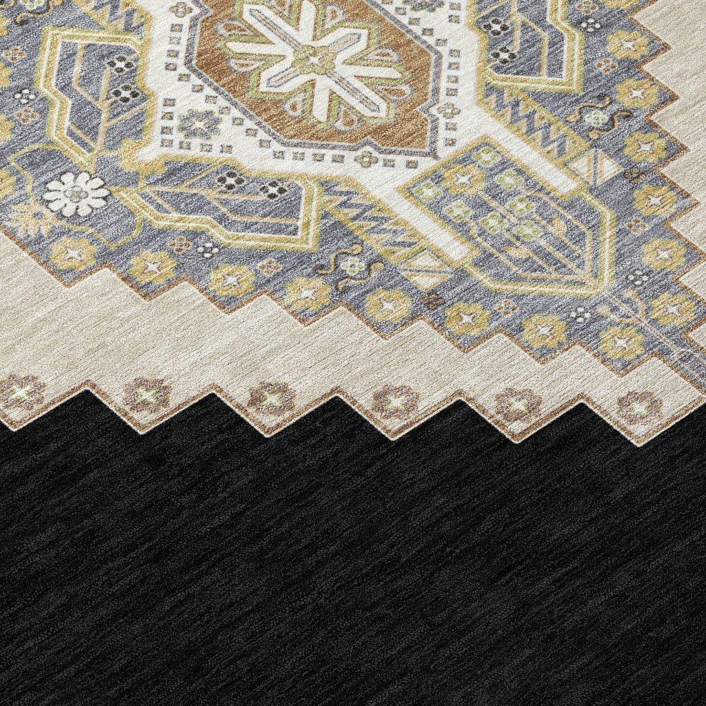 LOOMLAN Rugs Elira Black Washable Indoor-Outdoor Rug