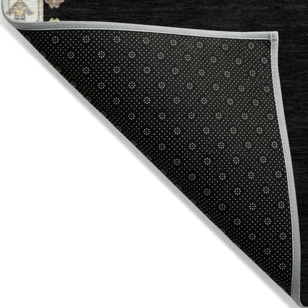 LOOMLAN Rugs Elira Black Washable Indoor-Outdoor Rug