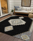 LOOMLAN Rugs Elira Black Washable Indoor-Outdoor Rug