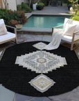 LOOMLAN Rugs Elira Black Washable Indoor-Outdoor Rug