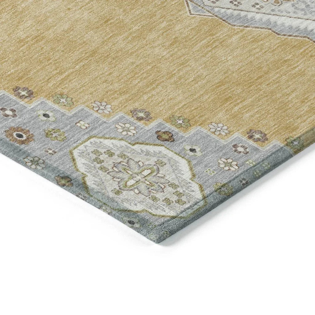 LOOMLAN Rugs Elira Gold Washable Indoor-Outdoor Rug