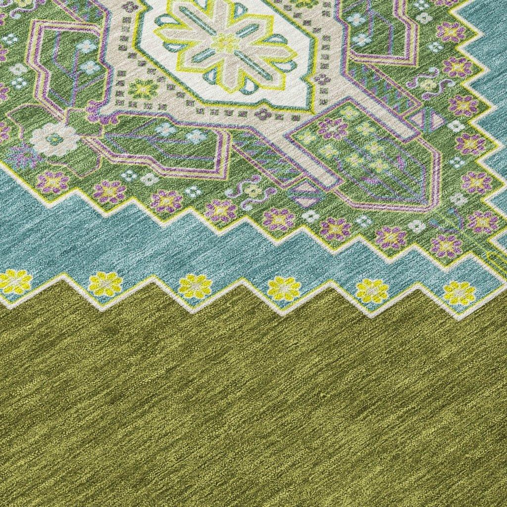 LOOMLAN Rugs Elira Green Washable Indoor-Outdoor Rug
