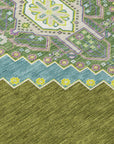 LOOMLAN Rugs Elira Green Washable Indoor-Outdoor Rug