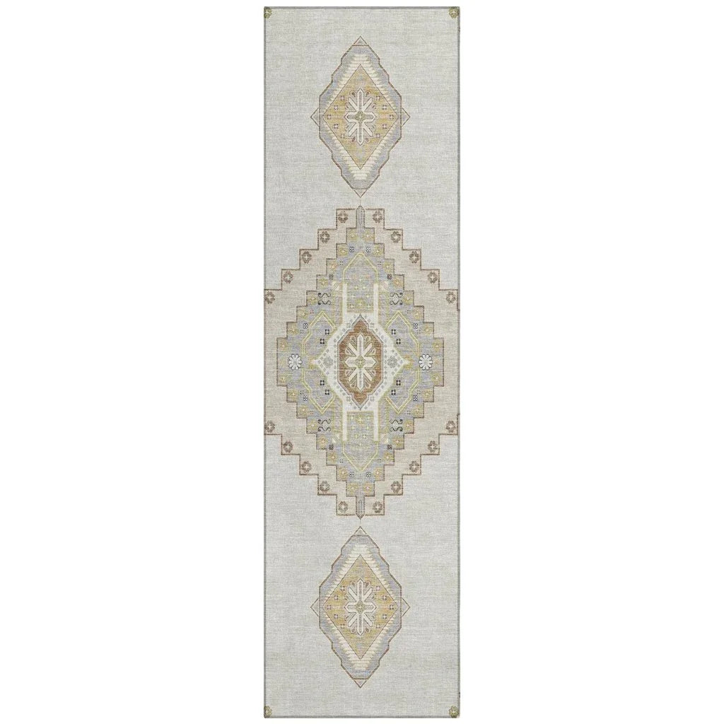 LOOMLAN Rugs Elira Ivory Washable Indoor-Outdoor Rug