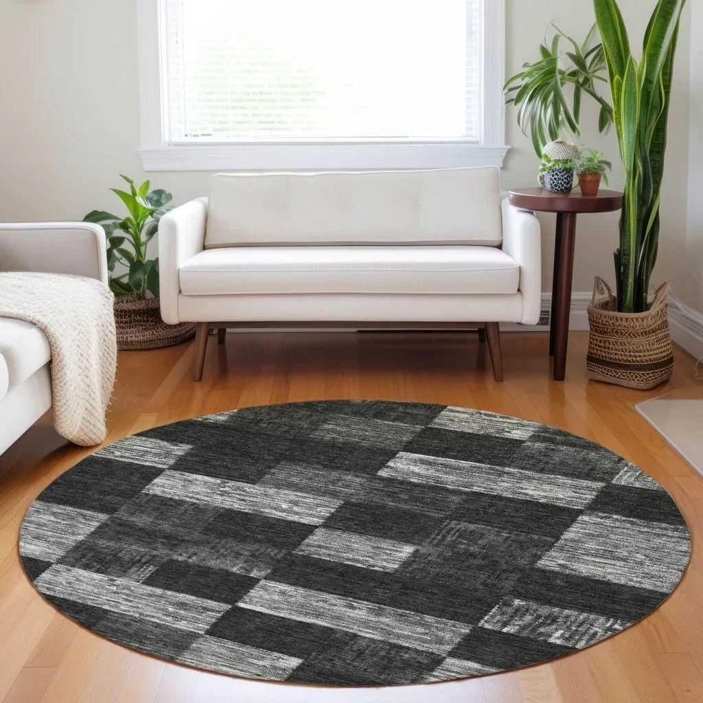 LOOMLAN Rugs Elise Black Washable Indoor-Outdoor Rug