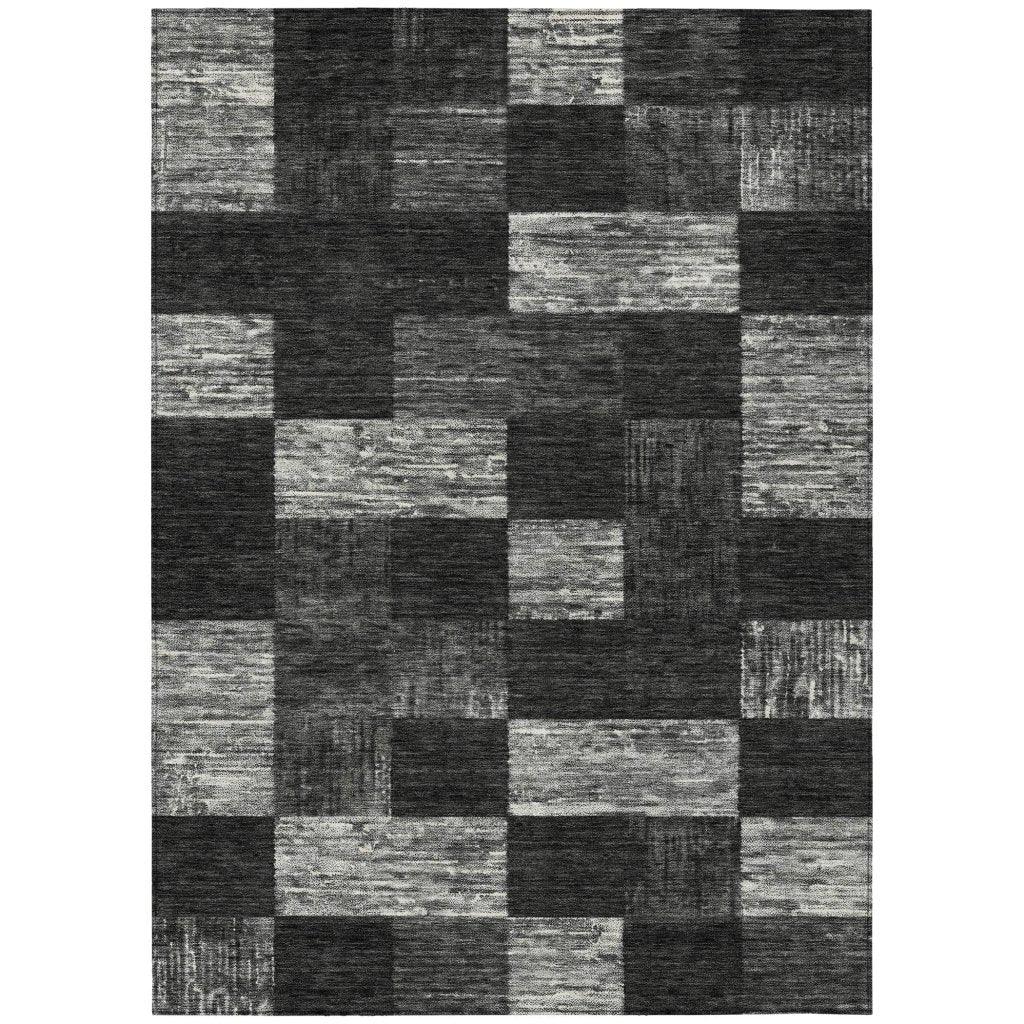 LOOMLAN Rugs Elise Black Washable Indoor-Outdoor Rug