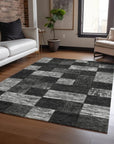 LOOMLAN Rugs Elise Black Washable Indoor-Outdoor Rug