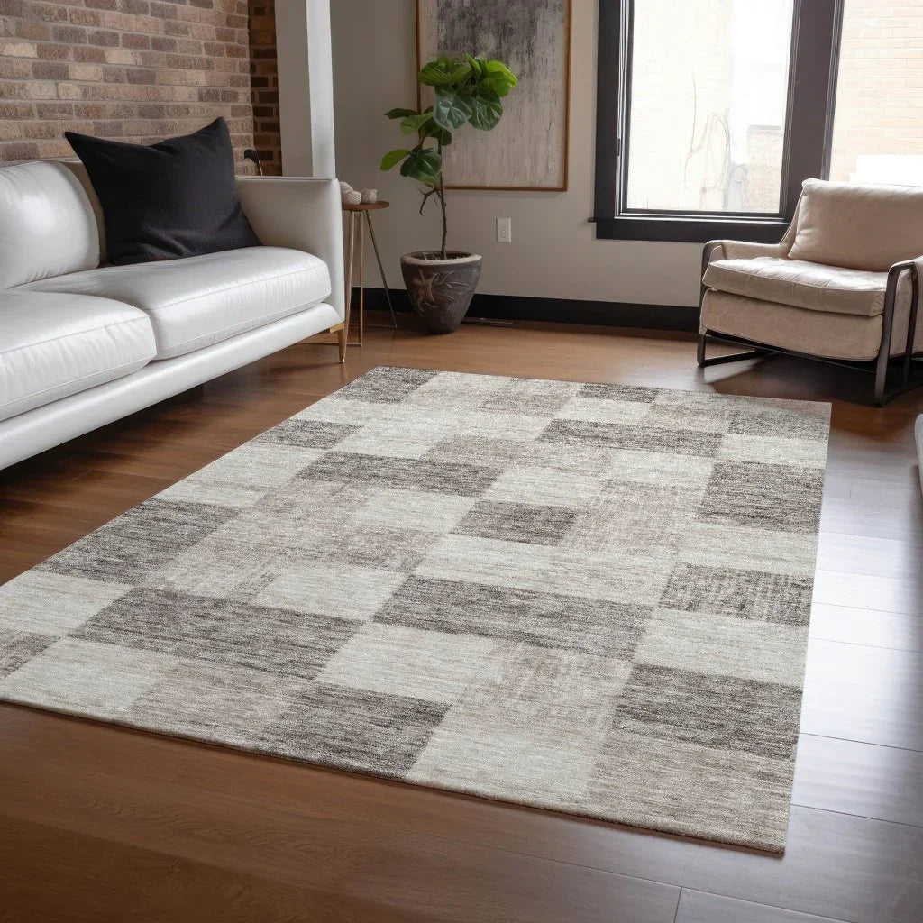 LOOMLAN Rugs Elise Brown Washable Indoor-Outdoor Rug