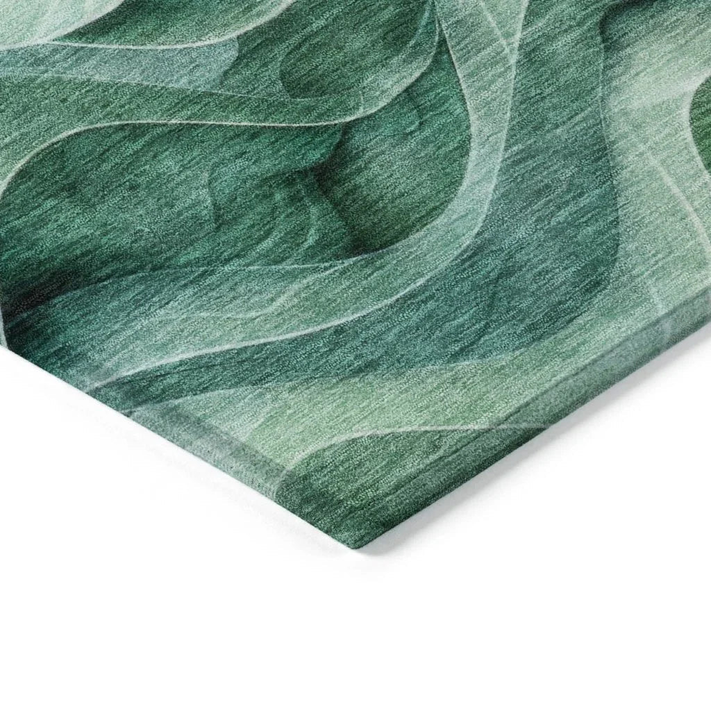 LOOMLAN Rugs Elissar Teal Washable Indoor-Outdoor Rug