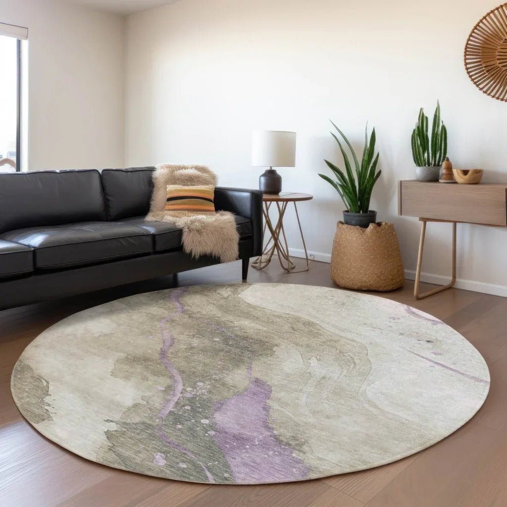 LOOMLAN Rugs Elithra Brown Washable Indoor-Outdoor Rug