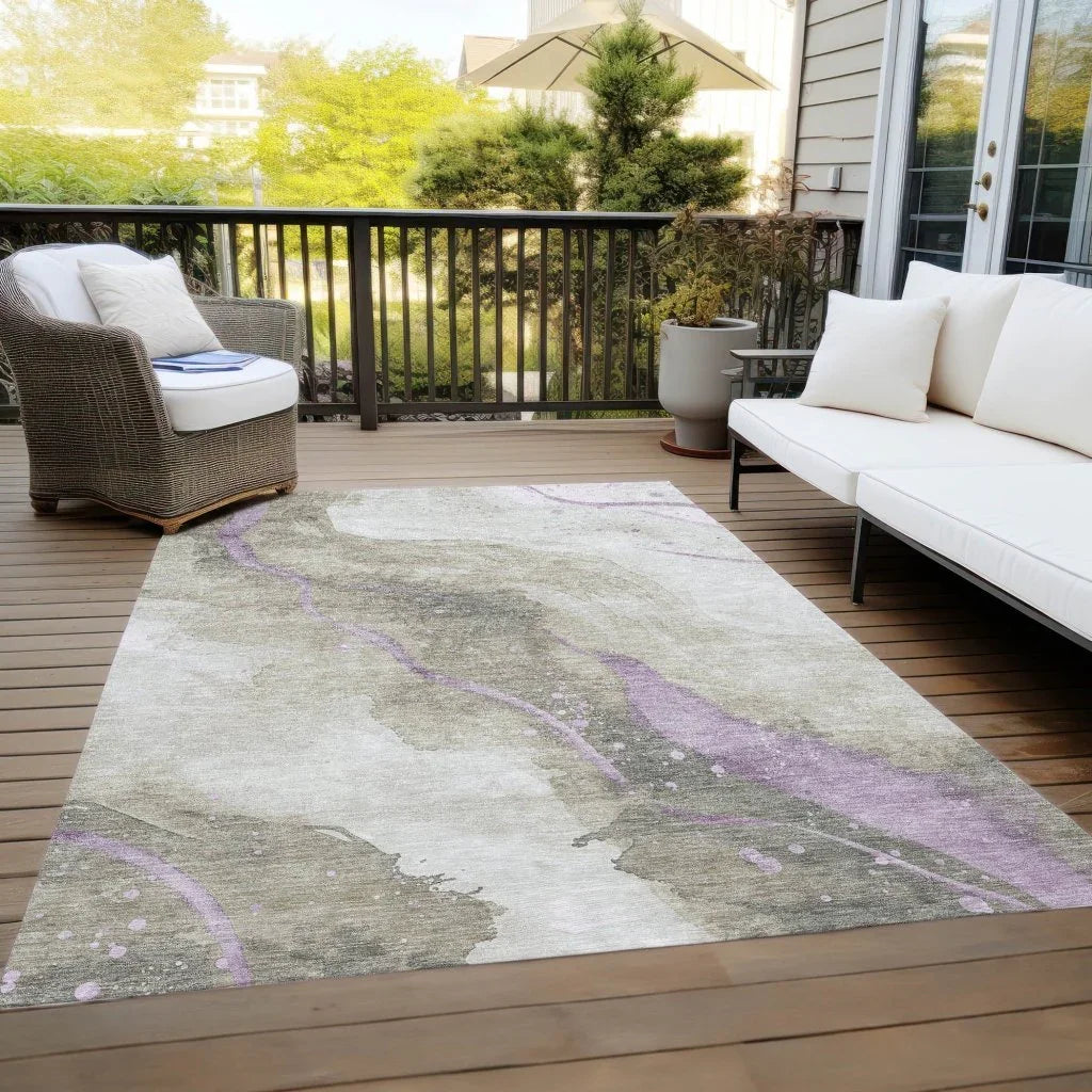 LOOMLAN Rugs Elithra Brown Washable Indoor-Outdoor Rug