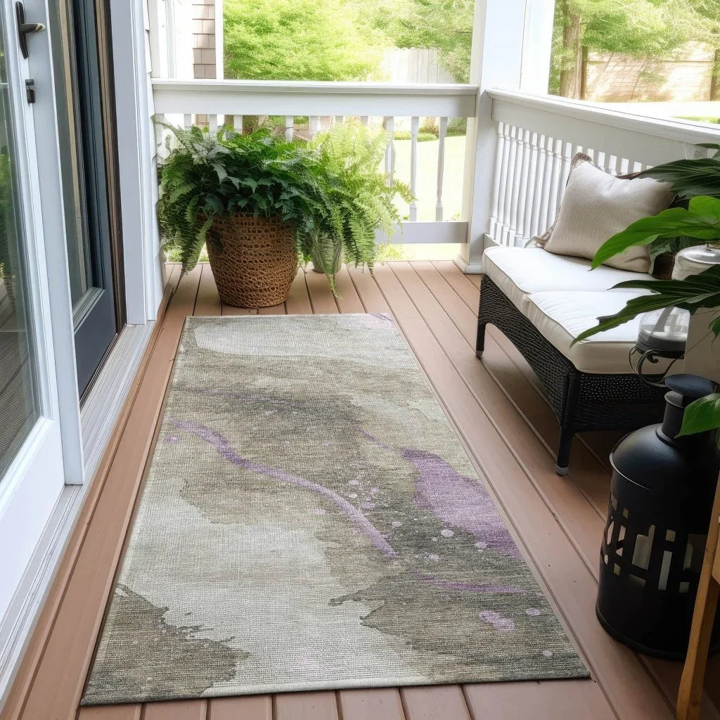 LOOMLAN Rugs Elithra Brown Washable Indoor-Outdoor Rug