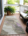 LOOMLAN Rugs Elithra Brown Washable Indoor-Outdoor Rug
