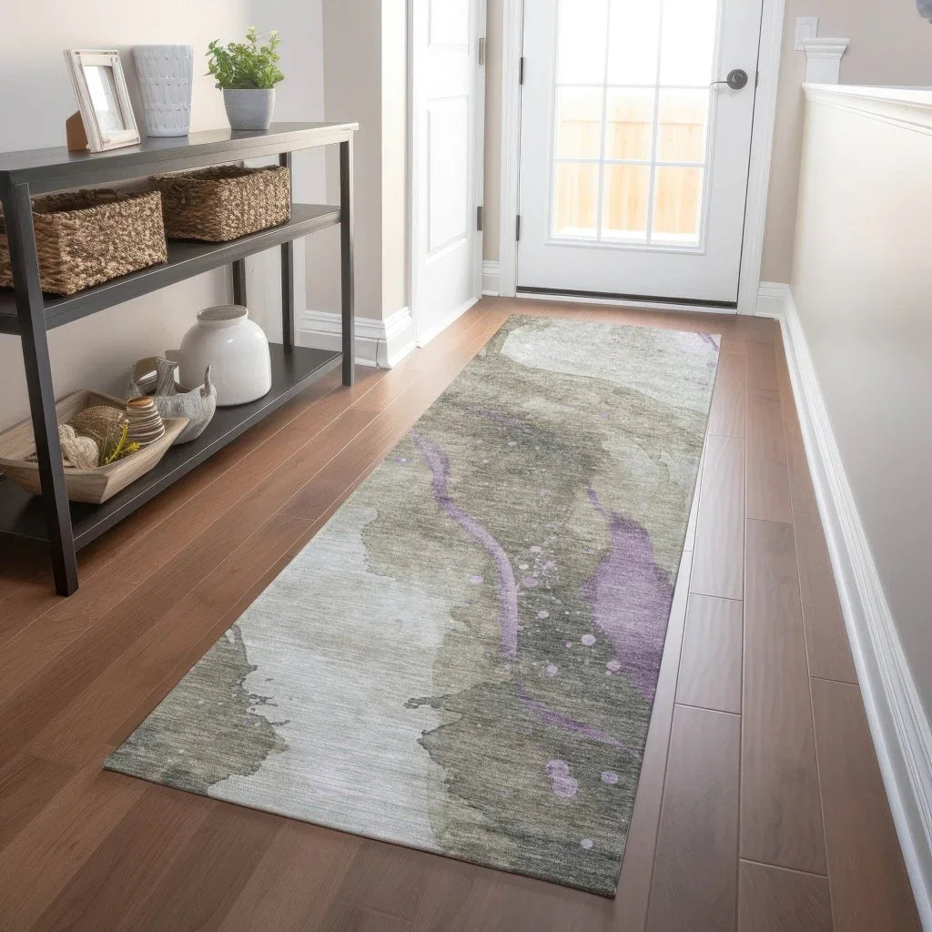 LOOMLAN Rugs Elithra Brown Washable Indoor-Outdoor Rug