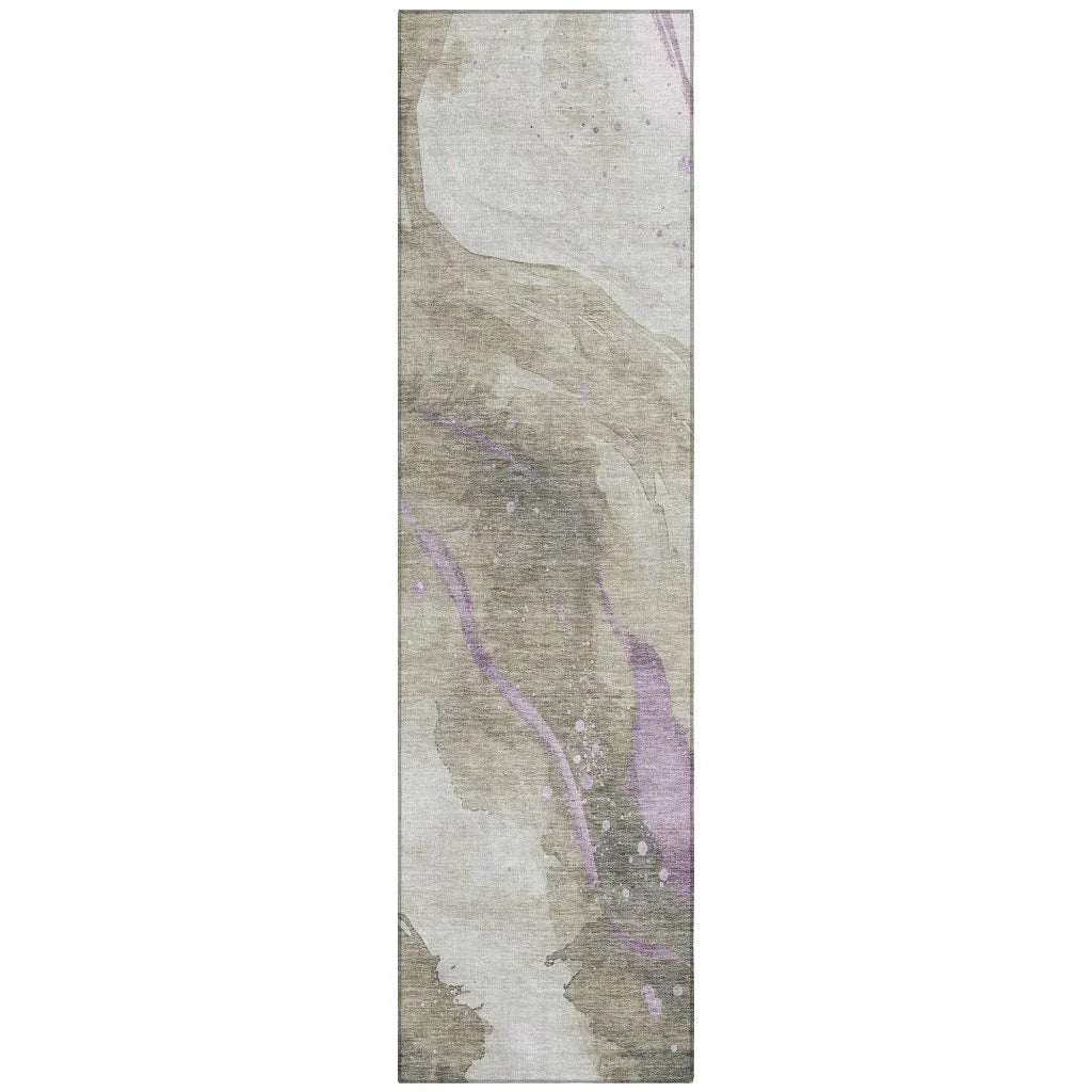 LOOMLAN Rugs Elithra Brown Washable Indoor-Outdoor Rug