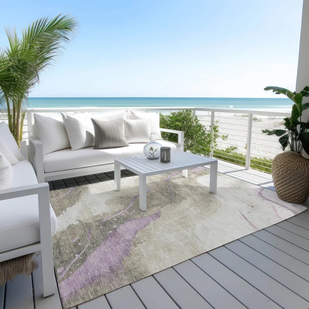 LOOMLAN Rugs Elithra Brown Washable Indoor-Outdoor Rug