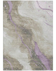 LOOMLAN Rugs Elithra Brown Washable Indoor-Outdoor Rug