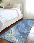 LOOMLAN Rugs Elius Blue Washable Indoor-Outdoor Rug